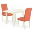 Pemberly Row 3-Piece Dining Room Set in Linen White Wood Finish
