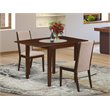 Pemberly Row 3-Piece Wood Dining Set in Mahogany and Light Tan