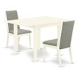 Pemberly Row 3-Piece Wood Table and Dining Chair Set in Linen White