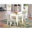 Pemberly Row 3-Piece Wood Dining Set with Drop Leaves in Linen White