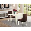 Pemberly Row 3-Piece Wood Dining Set in Linen White & Chocolate