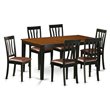 Pemberly Row 7-Piece Wood Kitchen Table Set in Black/Cherry Finish