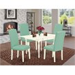 Pemberly Row 5-Piece Wood Dining Set with Full Back Chairs in White