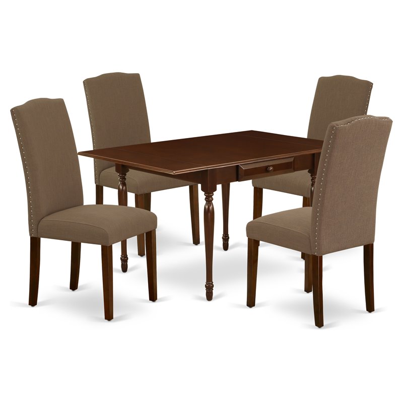 Pemberly Row 5-Piece Wood Kitchen Set in Mahogany Finish