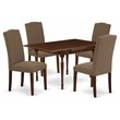 Pemberly Row 5-Piece Wood Kitchen Set in Mahogany Finish