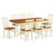 Pemberly Row 9-Piece Wood Dining Table Set in Buttermilk/Cherry