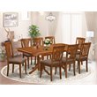 Pemberly Row 9-Piece Dining Set with Fabric Seats in Saddle Brown