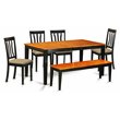 Pemberly Row 6-Piece Wood Kitchen Set in Black and Cherry