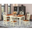 Pemberly Row 7-Piece Wood Dining Table Set in Buttermilk & Cherry Finish