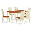 Pemberly Row 7-Piece Wood Dining Set in Buttermilk & Cherry Finish