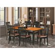 Pemberly Row 7-Piece Wood Kitchen Dining Set in Black/Cherry Finish