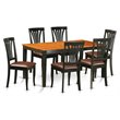 Pemberly Row 7-Piece Wood Kitchen Dining Set in Black/Cherry Finish