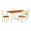 Pemberly Row 5-Piece Wood Dining Table Set in Buttermilk and Cherry