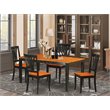 Pemberly Row 5-Piece Wood Kitchen Table and Chairs Set in Black and Cherry