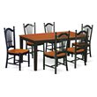 Pemberly Row 7-Piece Wood Dining Table Set in Black/Cherry Finish