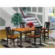 Pemberly Row 5-Piece Wood Table and Chairs Set in Black/Cherry Finish