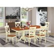 Pemberly Row 7-Piece Wood Dining Table and Chair Set in Cherry Finish