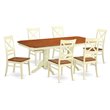Pemberly Row 7-Piece Wood Dining Table and Chair Set in Cherry Finish