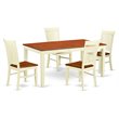 Pemberly Row 5-Piece Wood Kitchen Set in Buttermilk/Cherry