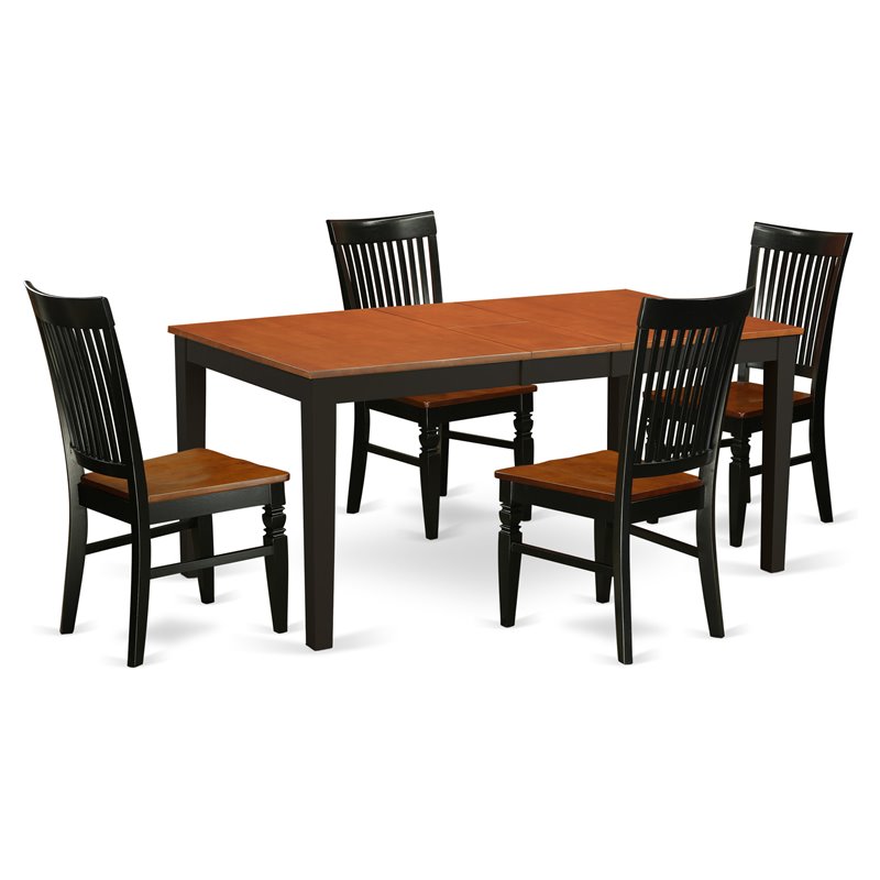 Pemberly Row 5-Piece Wood Dining Set in Black/Cherry