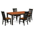 Pemberly Row 5-Piece Wood Dining Set in Black/Cherry