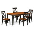 Pemberly Row 5-Piece Dining Set with Wood Chairs in Black/Cherry