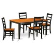 Pemberly Row 5-Piece Wood Kitchen Table Set with Expansion Leaf in Black Cherry