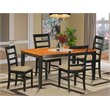 Pemberly Row 5-Piece Wood Dining Set with Linen Seats in Black and Cherry