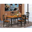 Pemberly Row 5-Piece Chair and Dining Table Set in Black/Cherry