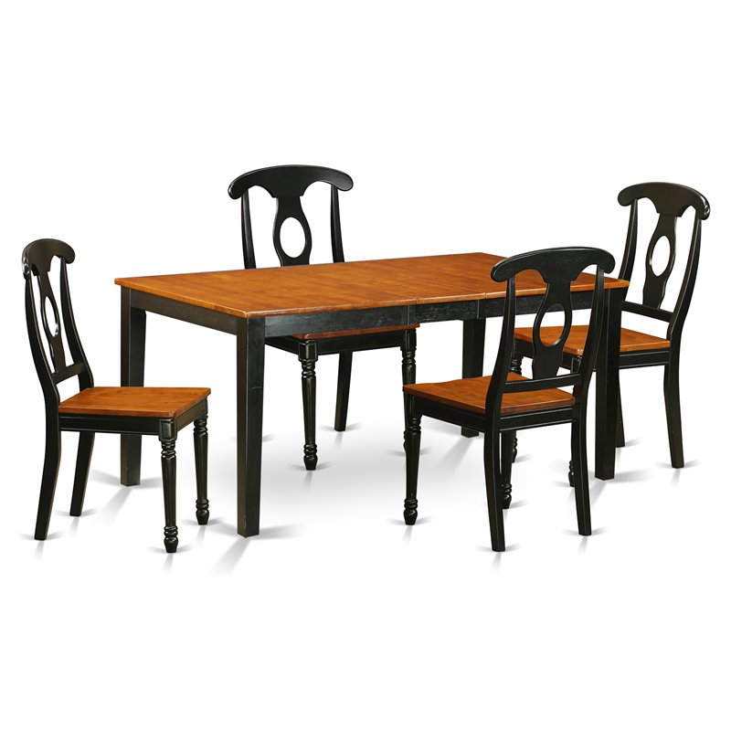 Pemberly Row 5-Piece Chair and Dining Table Set in Black/Cherry
