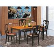 Pemberly Row 5-Piece Dining Set with Faux Leather Chairs in Black/Cherry