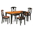 Pemberly Row 5-Piece Dining Set with Faux Leather Chairs in Black/Cherry