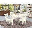 Pemberly Row 5-Piece Wood Kitchen Table Set in Linen White