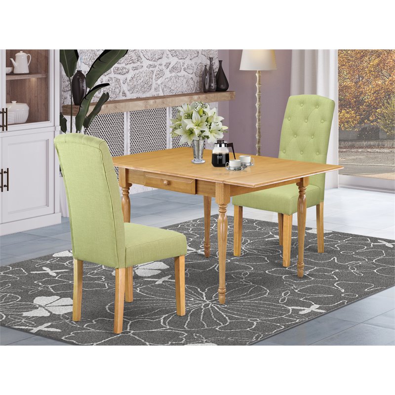 Pemberly Row 3-Piece Wood Dining Set with Drop Leaves in Oak Finish