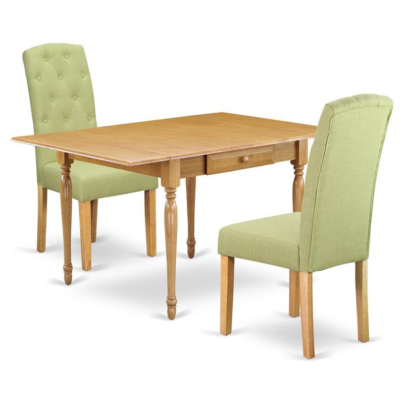 Pemberly Row 3-Piece Wood Dining Set with Drop Leaves in Oak Finish