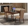 Pemberly Row 3-Piece Wood Kitchen Table Set with Drop Leaf in Mahogany