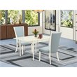 Pemberly Row 3-Piece Wood Dinette Table Set Drop Leaf in Linen White