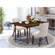 Pemberly Row 3-Piece Wood Dining Set with Drop Leaf Table in Mahogany