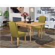 Pemberly Row 3-Piece Wood Dining Table Set with Drop Leaves in Oak/Light Pickle