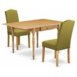 Pemberly Row 3-Piece Wood Dining Table Set with Drop Leaves in Oak/Light Pickle