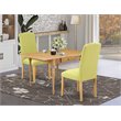 Pemberly Row 3-Piece Wood Dining Set with Drop Leaves in Oak/Limelight