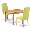 Pemberly Row 3-Piece Wood Dining Set with Drop Leaves in Oak/Limelight