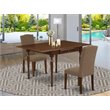 Pemberly Row 3-Piece Wood Dining Table Set with Drop Leaves in Mahogany