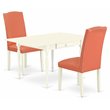 Pemberly Row 3-Piece Wood Dining Set in Linen White
