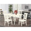 Pemberly Row 5-Piece Wood Dining Set in Linen White Finish