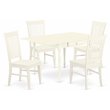 Pemberly Row 5-Piece Wood Dining Set in Linen White Finish