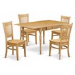 Pemberly Row 5-Piece Wood Dining Set in Oak Finish