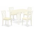 Pemberly Row 5-Piece Dining Set with Linen Seats in Linen White Finish