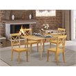 Pemberly Row 5-Piece Traditional Wood Dining Set in Oak Finish