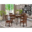 Pemberly Row 5-Piece Wood Dining Table Set in Mahogany Finish